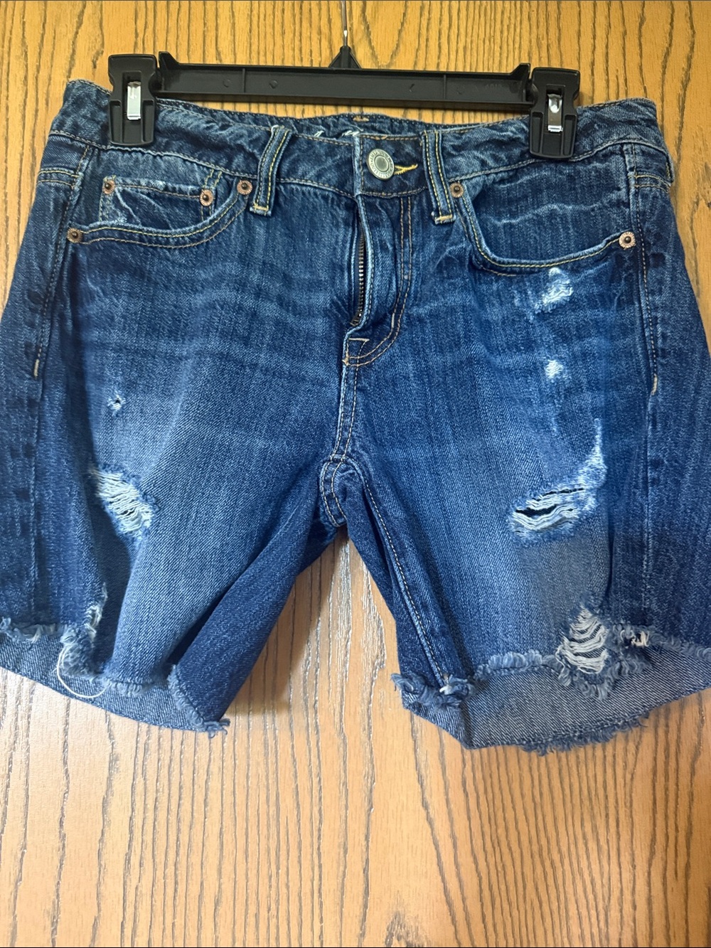 American Eagle Outfitters Distressed Blue Denim Cutoff Shorts